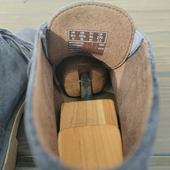 Clarks Bushacre 2 Navy Blue Suede Chukka Boots - Picture 7 of 9